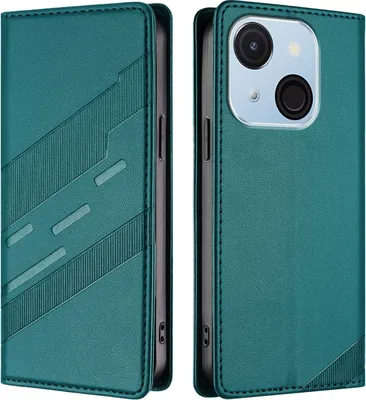 Immagine prodotto di Custodia per itel A50C, custodia a portafoglio in Finto cuoio con slot per carte e funzione stand Grün