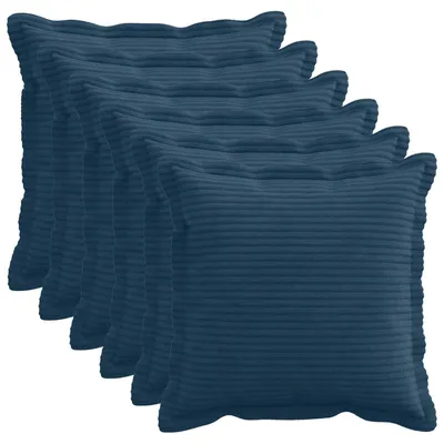 Immagine prodotto di vidaXL, copridivano 6 pezzi, colore blu navy, 50 x 50 cm, tessuto cord