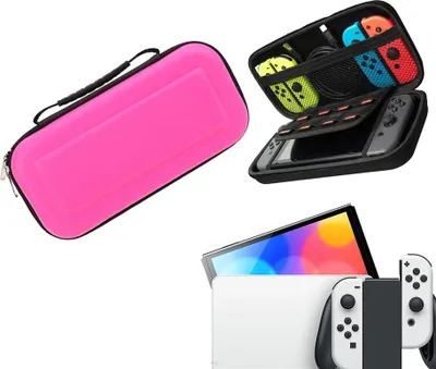 Produktbild von Konsolen-Schutzhülle für Nintendo Switch – Hardcase-Aufbewahrungshülle – Performance-Gaming-Hülle – Konsolenzubehör – Pink