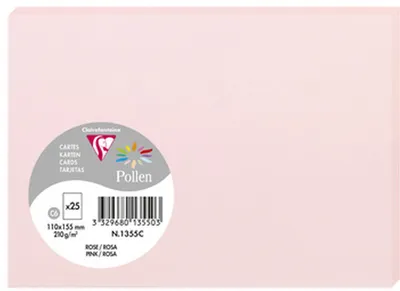 Produktbild von Karten Pollen Papier 110x155mm Rosa Clairefontaine