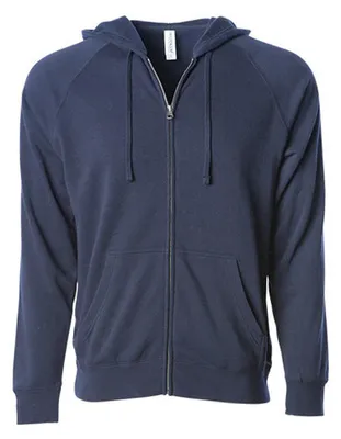 Productafbeelding van Independent - Zip-up hoodie voor heren/dames, uni, raglanmouwen, model LT5896 (maat XS) (klassiek marineblauw)