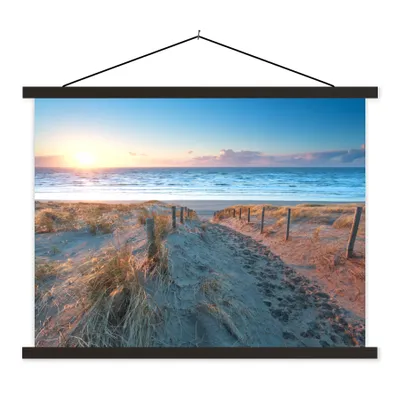 Produktbild von MuchoWow® Textilposter Strand - Meer - Sonne - Düne 150x113 cm mit schwarzem Rahmen - Wohnzimmer