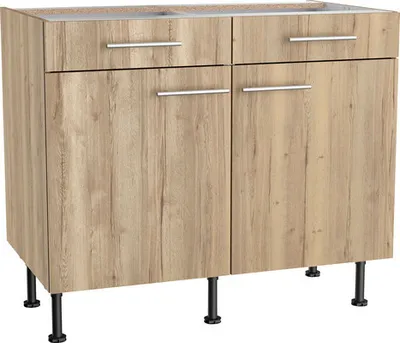 Produktbild von Optifit Unterschrank mit Schublade und Drehtür Erik290 BxTxH 100 x 58,4 x 87 cm wildeiche strukturiert matt zerlegt KFER