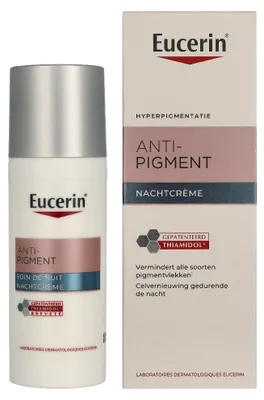 Produktbild von Eucerin Anti-pigment Night, Nachtcreme, Frauen, Jeder Hauttyp, Decollete, Gesicht, Hals/Nacken, Anti-Mitesser, Feuchtigkeitsspendend, Regenerierend, 50 ml
