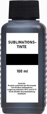 Produktbild von 100 ml Sublimationstinte black - für Epson, Ricoh, Mutoh, Mimaki, Roland... für Sublimationsdruck, Thermotransferdruck, Textildruck