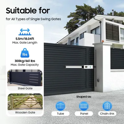 Immagine prodotto di Serratura elettrica per cancello - 24V - 60W - sistema di sicurezza automatico - acciaio nero