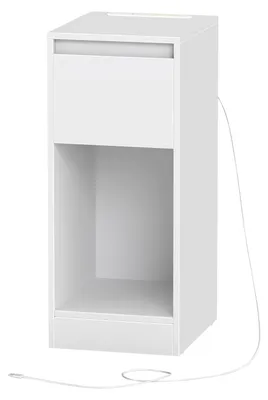 Immagine prodotto di Comodino stretto con illuminazione a LED | Bianco | 25x30x59,5 cm
