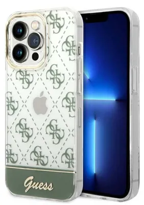 Produktbild von Guess iPhone 14 Pro Hardcase Backcover - 4G Pattern Script - Green