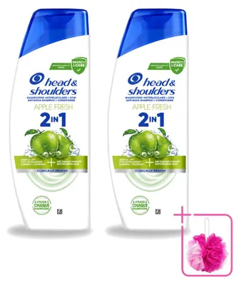 Productafbeelding van 2 x Head & Shoulders 2-in-1 Anti-roos Shampoo, appelgeur, 300 ml - voordeelverpakking - 2 stuks