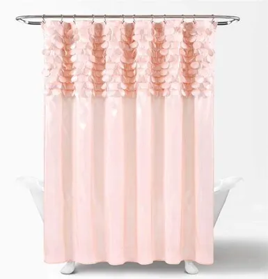 Produktbild von Unyqoos® eleganter Duschvorhang mit Kreismotiv für moderne Badezimmerdekoration