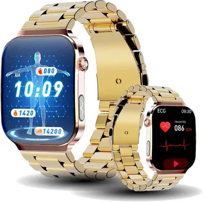 Produktbild von Herren Smartwatch mit EKG & HRV, 2.2'' AMOLED, Bluetooth Telefonfunktion, Fitnessuhr mit Herzfrequenz, SpO2, Blutdruck, 150 Sportmodi,IP68 wasserdicht