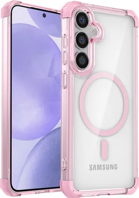 Obrázek produktu pro Magnetické pouzdro pro Samsung Galaxy S26+ kompatibilní s MagSafe, nárazuvzdorné, vojenská ochrana průhledné pouzdro Růžový