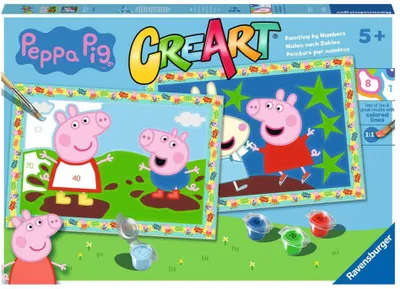 Produktbild von Ravensburger Malen nach Zahlen Peppa Pig - CreArt Junior Set für Kinder