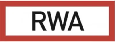 Produktbild von Schild Aufkleber RWA Rauchabzug selbstklebende Folie nach DIN
