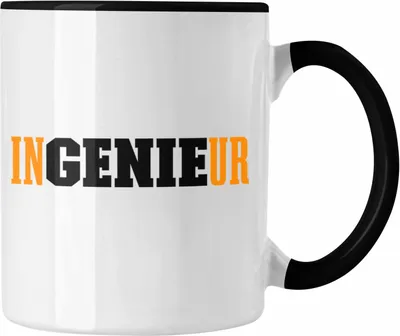 Produktbild von Trendation - Ingenieur Tasse Gadget Geschenk Ingeneur Kaffeetasse Geschenkidee (Schwarz)