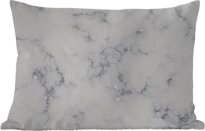 Produktbild von MuchoWow® Outdoor Kissen - Marmoroptik - Weiß - Grau - 60x40 cm - Wetterfest - Lounge Kissen - Zierkissen - Kissen für Innenräume