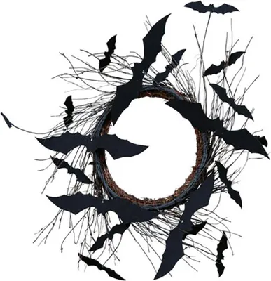 Produktbild von Guirca Halloween-fledermaus-kranz 30 Cm    One Size