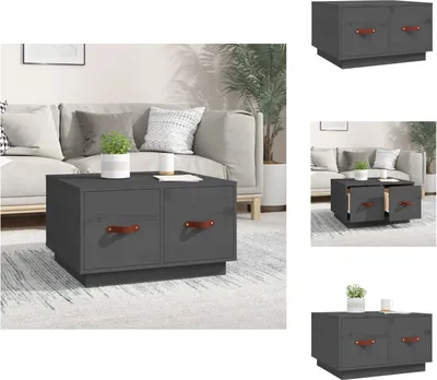 Produktbild von vidaXL Couchtisch Grau 60x53x35 cm Massivholz Kiefer -  Couchtische