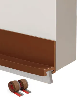 Obrázok produktu pre Tesnenie pod dvere 100 cm, hnedé, samolepiace, kefové tesnenie, úspora energie