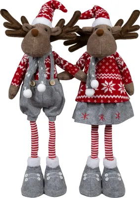 Produktbild von Elch 60cm (72cm) stehend, 2er Set Dekofigur Weihnachten