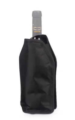 Produktbild von GEL FLASCHENKÜHLER Schwarz Getränkekühler Kühlmanschette Weinkühler wiederverwendbar Wein Sekt Kühlakku 99