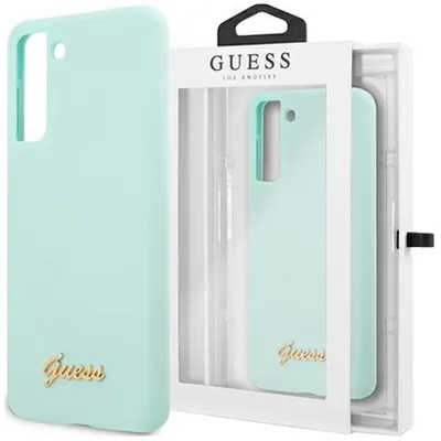 Produktbild von Guess Guhcs21Mlslmglb S21+ G996 Niebieski/Blau Hardcase Silikon Schrift Metall Logo