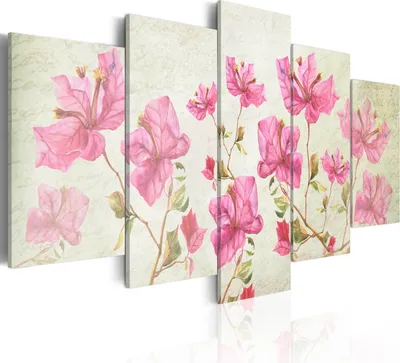 Produktbild von Modernes Wandbild b-A-0220-b-n (150x75) - 5 Teilig Bilder Fotografie auf Vlies Leinwand Foto Bild Dekoration Wand Bilder Kunstdruck BLUMEN