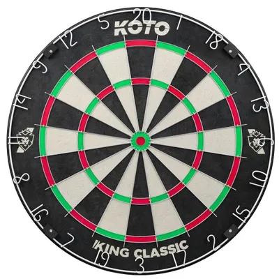 Produktbild von KOTO – King Classic Dartscheibe, Offizielle Turniermaße, Dartscheibe Steeldart, Rotierender Zahlenring