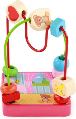 Imagen del producto de 4 unidades de laberinto de cuentas de madera, juguete educativo para niños (adecuado para interiores)