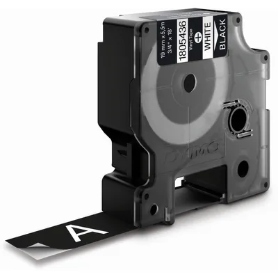 Image de DYMO RHINO Vinyl-Schriftband weiá/schwarz, 19 mm x 5,5 m