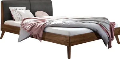 Produktbild von HASENA Bett Simone 25 Nussbaum 2023 Polsterkopfteil smoke 140x200