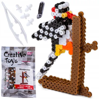 Produktbild von DK Bügelperlen 3D, Meise, Bastelset für Kinder ab 6 Jahren