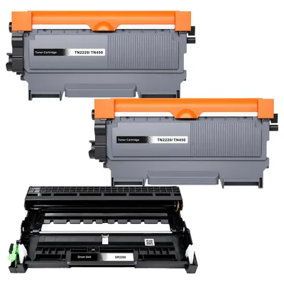 Produktbild von D&C 2 x TN-2220 TN-2210 Toner + 1x DR2200 Trommel Kompatible für Brother DR2200 und TN2220 TN2210 Toner für Brother MFC-7360NE MFC-7460DN HL-2250, KI-generiertes Bild