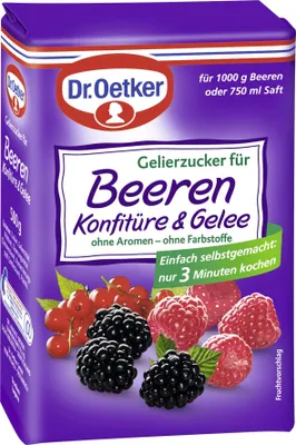 Produktbild von Dr. Oetker Gelierzucker für fruchtige Beeren Konfitüre und Gelee 500g