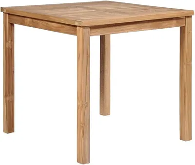 Imagen del producto de Mesa de jardín, mesa de comedor para exteriores, ideal para balcón, terraza o jardín, fabricada en madera maciza de acacia, dimensiones: 80 x 80 x 77 cm