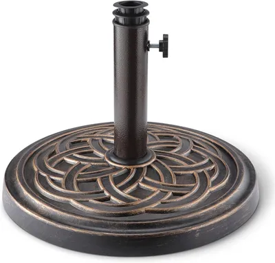 Immagine prodotto di Supporto per ombrellone regolabile - Base per ombrellone con 3 supporti - Materiale: resina - Diametro: 44,9 cm - Peso: 9,98 kg - Colore: nero