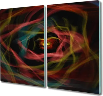 Produktbild von Coloray Küchenbrett Kochplattenabdeckung Hackbrett Schneidebrett Herdabdeckplatte 2x30x52 cm - Feuer Wirbel