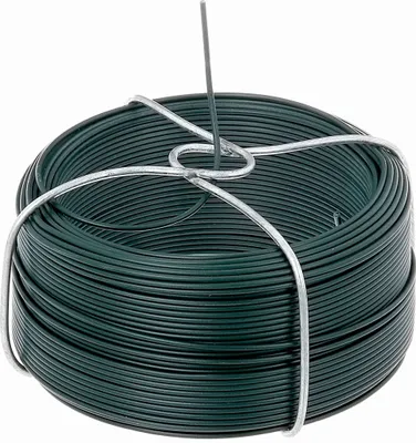 Image de Alberts 530549 Bobine de fil de fer, galvanisé, plastifié vert, fil Ø 1,4 mm, longueur 50 m, set de 2 pièces