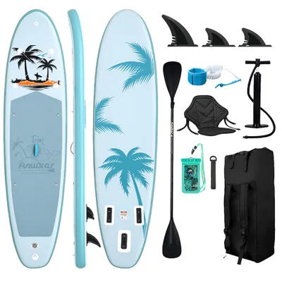 Obrázek produktu pro FUNWATER Nafukovací SUP deska 335 x 84 x 15 cm, nosnost 190 kg, stabilní kompletní sada pro vodní sporty v přírodě, modrá