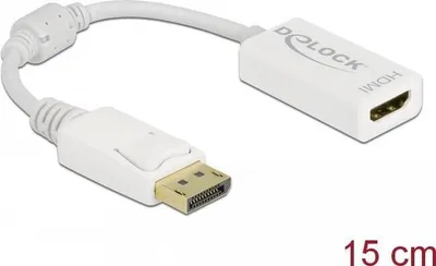 Productafbeelding van Delock adapter, DisplayPort 1.1 (mannelijk) naar HDMI (vrouwelijk), passief, wit