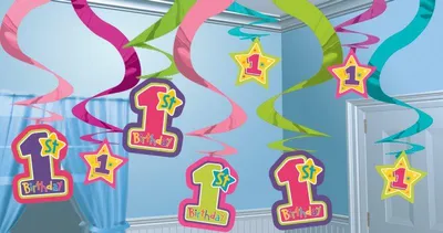 Immagine prodotto di 15 Ghirlande a vortice 1° compleanno bambina
