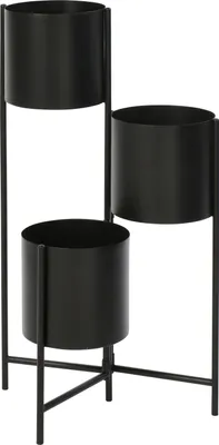 Produktbild von J-Line Übertopf 3 Pots Eisen Schwarz