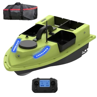 Bateau-appât Télécommandé (RC) Pour La Pêche - Portée 500m, 8kg Capacité, Retour Auto, 4 Bacs