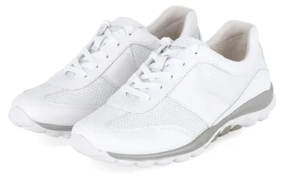Zdjęcie produktu dla Gabor ROLLINGSOFT buty damskie - wygodne sznurowane buty sportowe białe rekreacyjne NOWOŚĆ