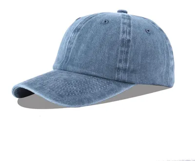 Immagine prodotto di Cappello da baseball, 100% cotone, regolabile, in denim blu, con protezione solare, per uomo e donna