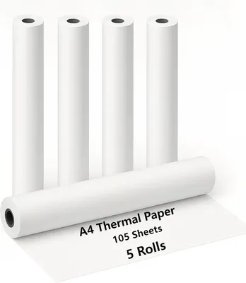 Obrázok produktu pre 5 Rolí A4 Termopapiera, 21 cm x 6.2 m, BPA-free, pre prenosné tlačiarne