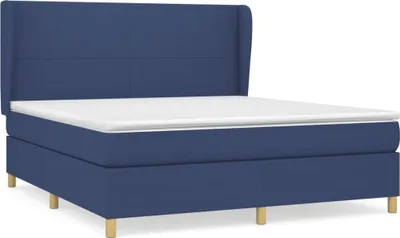 Produktbild von vidaXL Boxspringbett mit Matratze Blau 160x200 cm Stoff