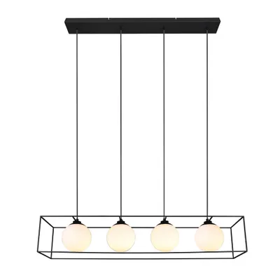 Produktbild von Hängeleuchte, Metall, Glas, schwarz, 4 Flammig, H 150 cm
