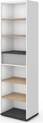 Produktbild von Regalschrank IMOLA IM-04 mit Schublade Regal Standregal Schrank Modern (Weiß / Grau)