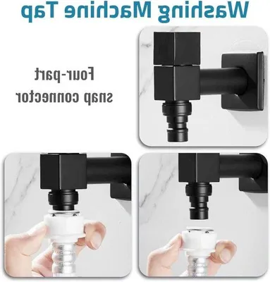 Produktbild von Vierkante Multifunktionale Wasserhahn in Schwarz mit Filter für Badkamer und Balkon - G1/2-Kopf - Kugelhahn mit Stauraum